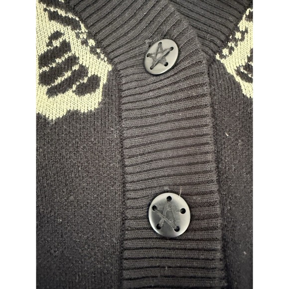 Lurking Class Butterfly Skull Design Black Cardigan Sweater Womens Size L - Picture 8 of 9